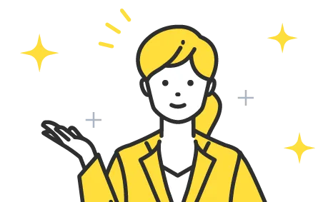 女性スタッフが右手の手のひらを挙げている